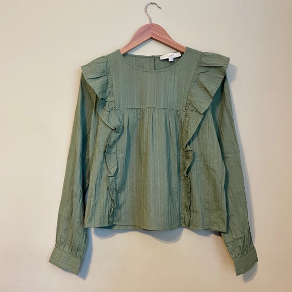 Loft | Ruffle Cropped Blouse - Picture 4 of 6
